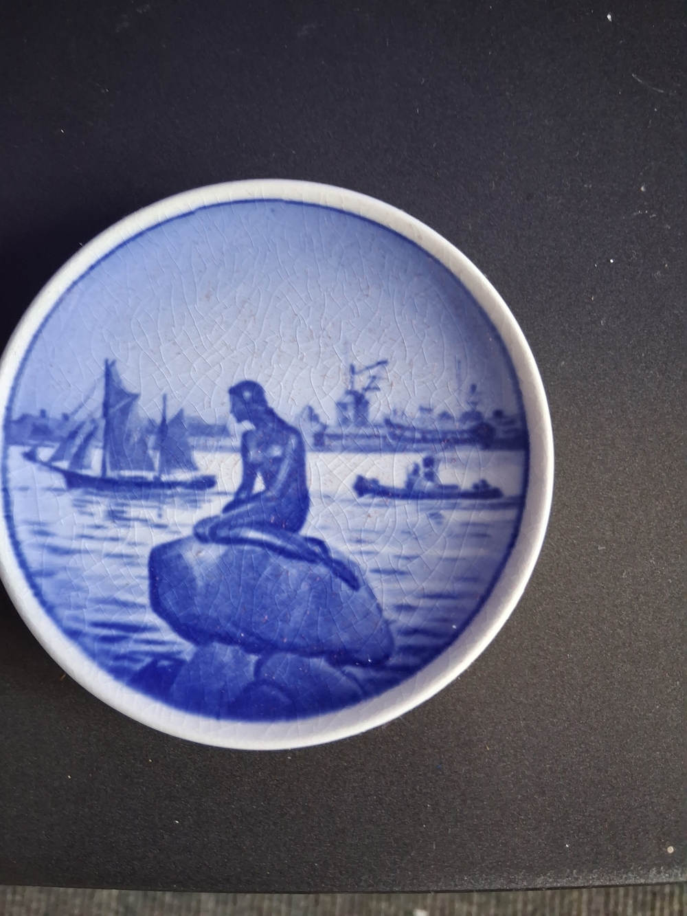 Blue Porcelain Mermaid Decorative Plate